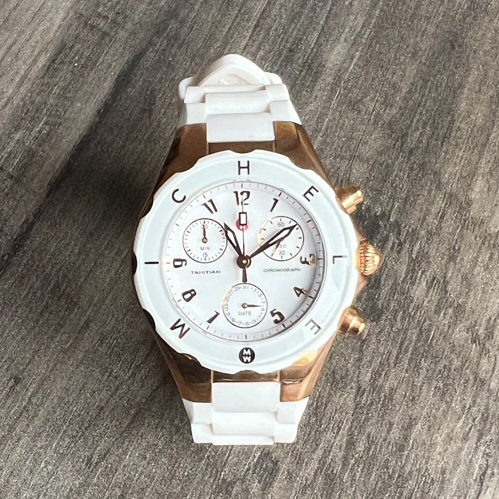 Authentic Michele Rose Gold Tahitian Jelly Bean Watch